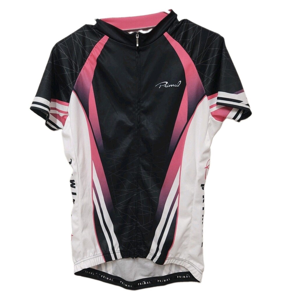 Primal Cycling Pink Black White Jersey Women's X-Large